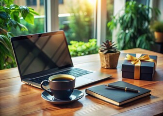 Professional Resume Review with Coffee and Notes - Home Office Productivity Scene