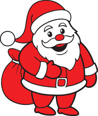 Santa christmas typography clip art design on plain white transparent isolated background for card, shirt, hoodie, sweatshirt, apparel, card, tag, mug, icon, poster or badge