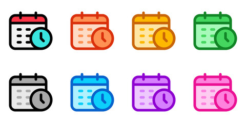 Editable vector time and date schedule icon. Part of a big icon set family. Perfect for web and app interfaces, presentations, infographics, etc