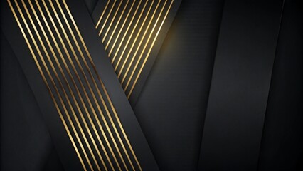 Fototapeta premium Abstract Black and Gold Geometric Background