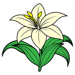 Flower clip art design on plain white transparent isolated background for card, shirt, hoodie, sweatshirt, apparel, card, tag, mug, icon, poster or badge