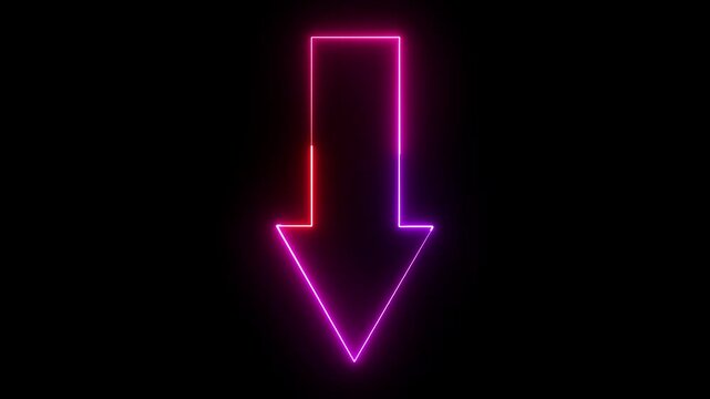 The down arrow features a bold, triangular shape pointing downward. It signifies descent, navigation, and selection, often used to indicate options or downward movement in interfaces.