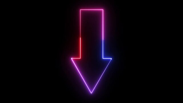 The down arrow features a bold, triangular shape pointing downward. It signifies descent, navigation, and selection, often used to indicate options or downward movement in interfaces.