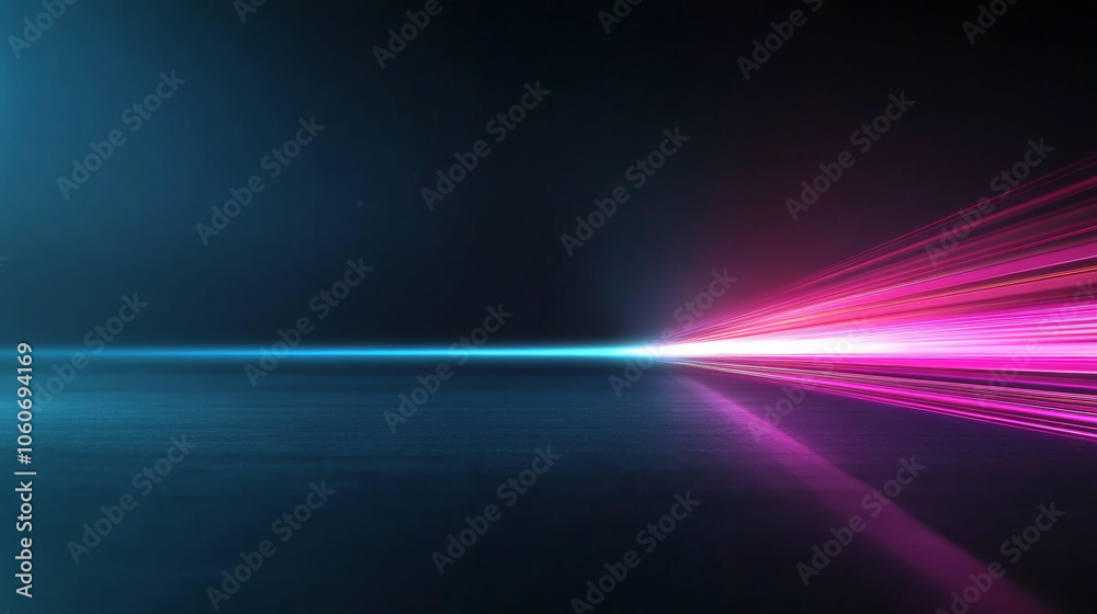 Wall mural vibrant light trails create dynamic abstract scene, showcasing motion and energy in dark environment