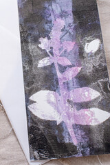 Grußkarten Klappkarten mit echtem Pflanzendruck mit Acrylfarbe. Salbei, Kräuter, Wildpflanzen....