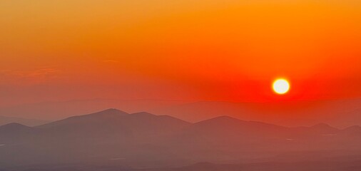 Colorful sunrise above Cappadocia during the hot air ballooning in Turkey
