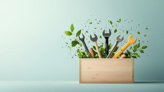 A toolbox filled with tools representing various skills and expertise, highlighting the importance of continuous learning and growth.