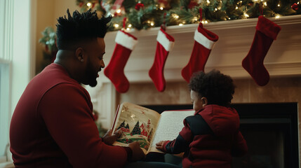 parent reading a christmas fairy tale