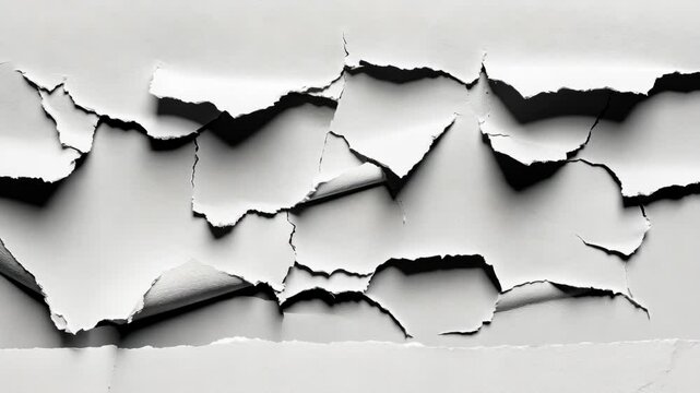 A close-up image of ripped and torn white paper, showcasing its texture and the intricate patterns of the tears - Powered by Adobe