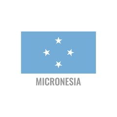 Micronesia flag icon. The country sign. Rectangle shape. Isolated on a white background. Vector image.