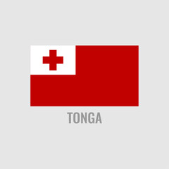 Obraz premium Tonga flag icon. The country sign. Rectangle shape. Vector image.