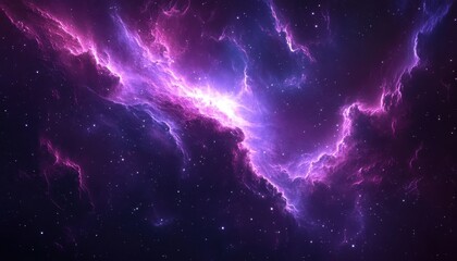 Fototapeta premium Stunning nebula background featuring purple and blue colors in outer space