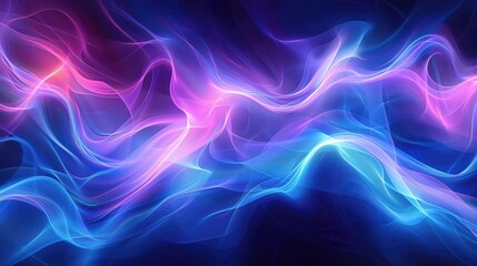 Vibrant abstract waves of light in blue and pink. Ideal for artistic backgrounds and digital designs.