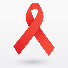 Red Awareness Ribbon.. A red ribbon on a white background.