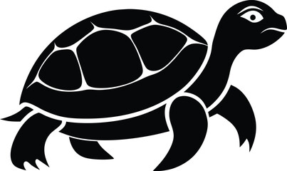 turtle silhouette vector art design illustration with white background