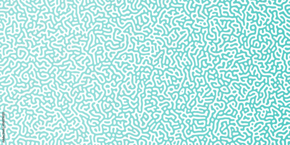 Poster Turing Abstract Pattern, suitable for any business. White and blue color diffusion reaction seamless pattern.An abstract Reaction-diffusion or Turing pattern formation, coral reef, natural texture,	