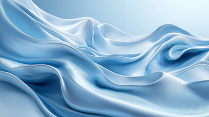 Obraz premium Soft blue fabric waves create serene and calming atmosphere