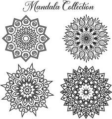 Seamless vector mandala pattern design 4 in 1 design