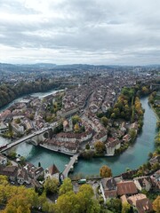 Fototapeta premium Aerial Portrait Photo of Bern, Switzerland