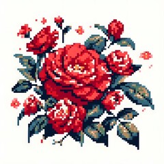 동백꽃, 픽셀아트 (Camellia,pixel art)