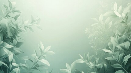 Serene Botanical Backdrop: Peaceful Green Foliage Framing Soft Light