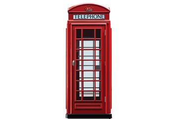 London phone booth isolated on white photo-realistic vector illustration