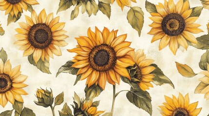Vibrant Sunflower Garden Blooming in Sunlight