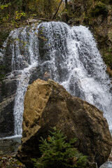 Waterfall in the nature, mountains, fall, Mountain river gorge