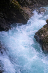 Waterfall in the nature, mountains, fall, Mountain river gorge