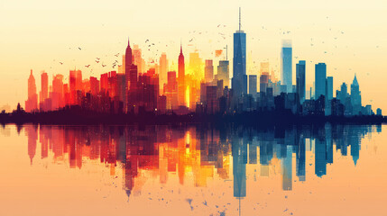 Fototapeta premium A versatile collection of background illustrations, including modern abstract shapes, minimalist gradients, retro textures, nature-inspired designs, playful doodles, and sleek cityscapes. Perfect for 