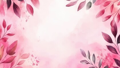 Soft pink floral watercolor design ideal for Valentine's Day and wedding invitations