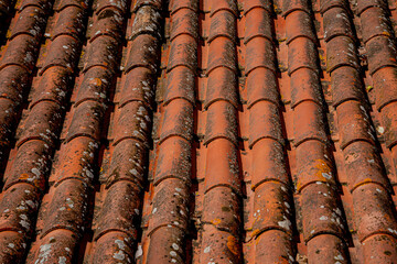 Terracotta Roof tiles for mosaic patterns for backdrop, texture or wallpaper