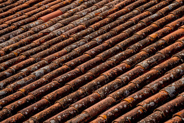 Terracotta Roof tiles for mosaic patterns for backdrop, texture or wallpaper