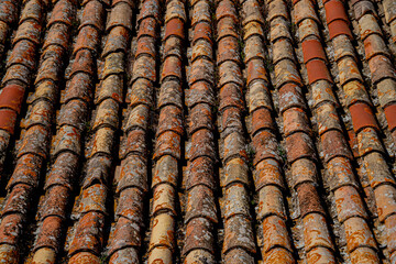 Terracotta Roof tiles for mosaic patterns for backdrop, texture or wallpaper