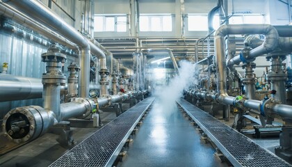 복잡한 공장의 배관 시스템