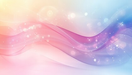 Soft pink and blue abstract wavy background with blurred light in pastel hues