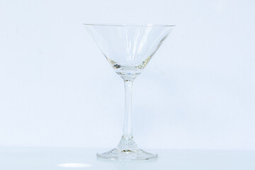 empty martini glass on white background