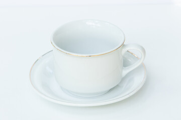 Empty of coffee cup on white background