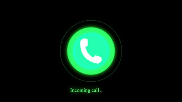 Incoming calling icon concept on black background