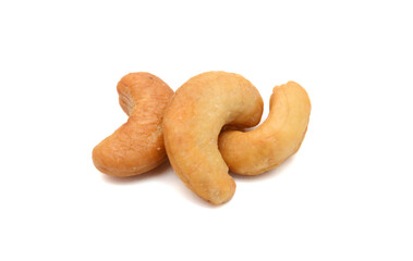 Cashew nuts on white background