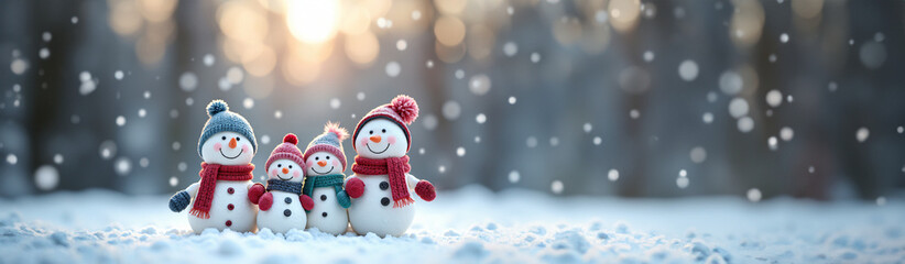 Fototapeta premium Snowman Family 