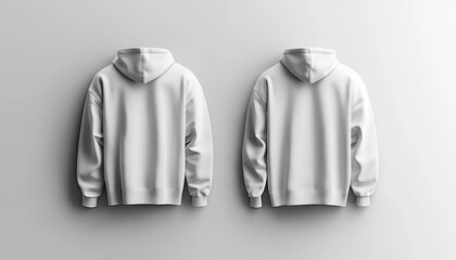 White hoodie mockup showcasing front and back views for graphic design projects