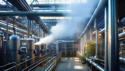 Fototapeta premium 복잡한 공장의 배관 시스템