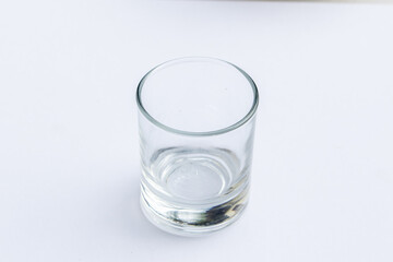 Empty small espresso cup on white background