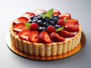 Decorative fruit tart with a glazed 