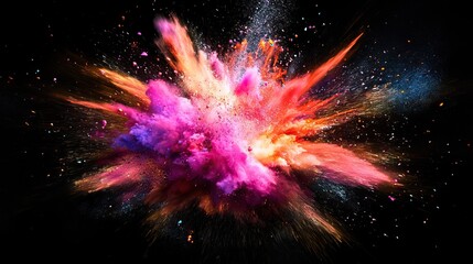 Dynamic explosion of color bursting with energy, energy, vibrant, colorful, explosion, impact, burst, power, excitement, dynamic