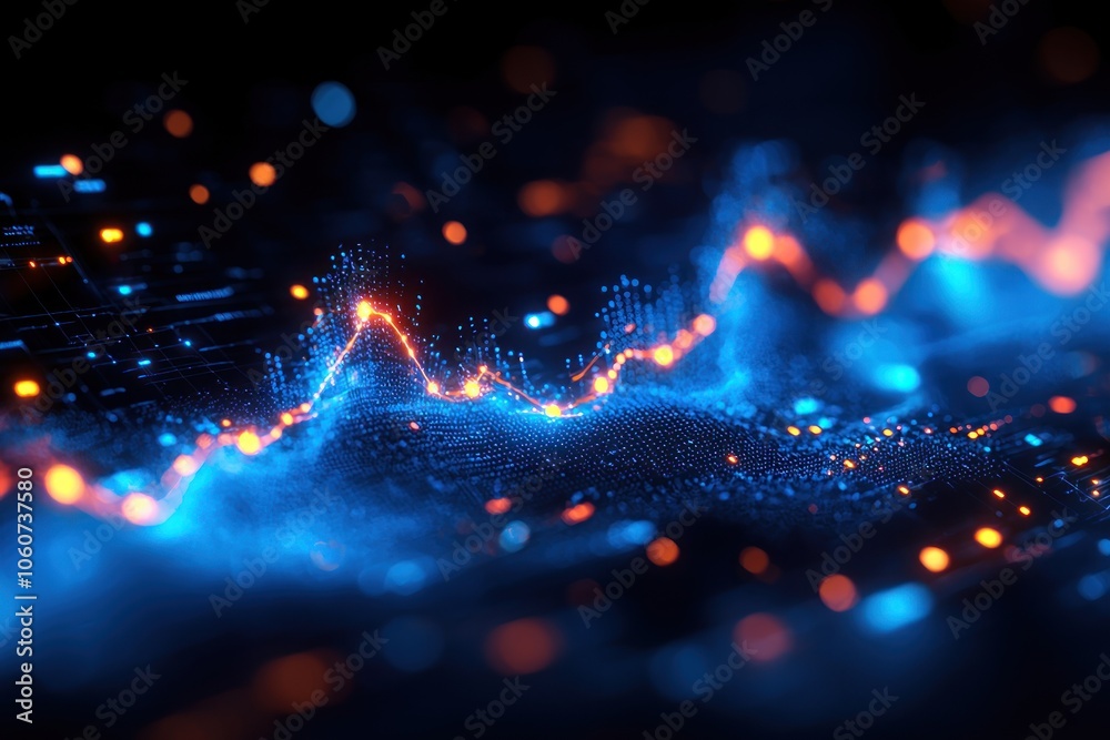 Poster Abstract Blue and Orange Data Visualization with a Fluctuating Line Graph