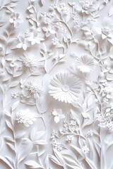White paper crafts featuring intricate cutouts and patterns, ideal for decorative purposes.