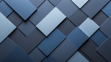 Obraz premium A modern abstract background featuring overlapping geometric shapes in various shades of blue, perfect for design projects.