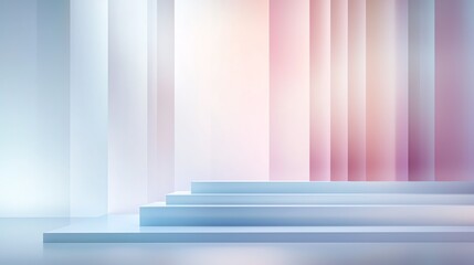 Obraz premium A serene, abstract scene featuring smooth gradient columns and soft pastel colors, ideal for creative projects and backgrounds.
